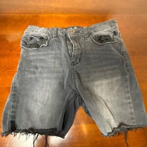 Women's Distressed Gray Denim Shorts